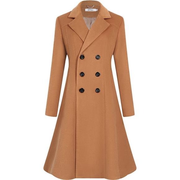 Jackets & Blazers - Women's Winter Wool Dress Coat Double Breasted Pea Coat Long Trench Coat